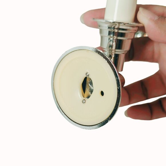 Vintage Holiday Bendable Battery Operated Candlelight Set With Silver Holders - Picture 5 of 5